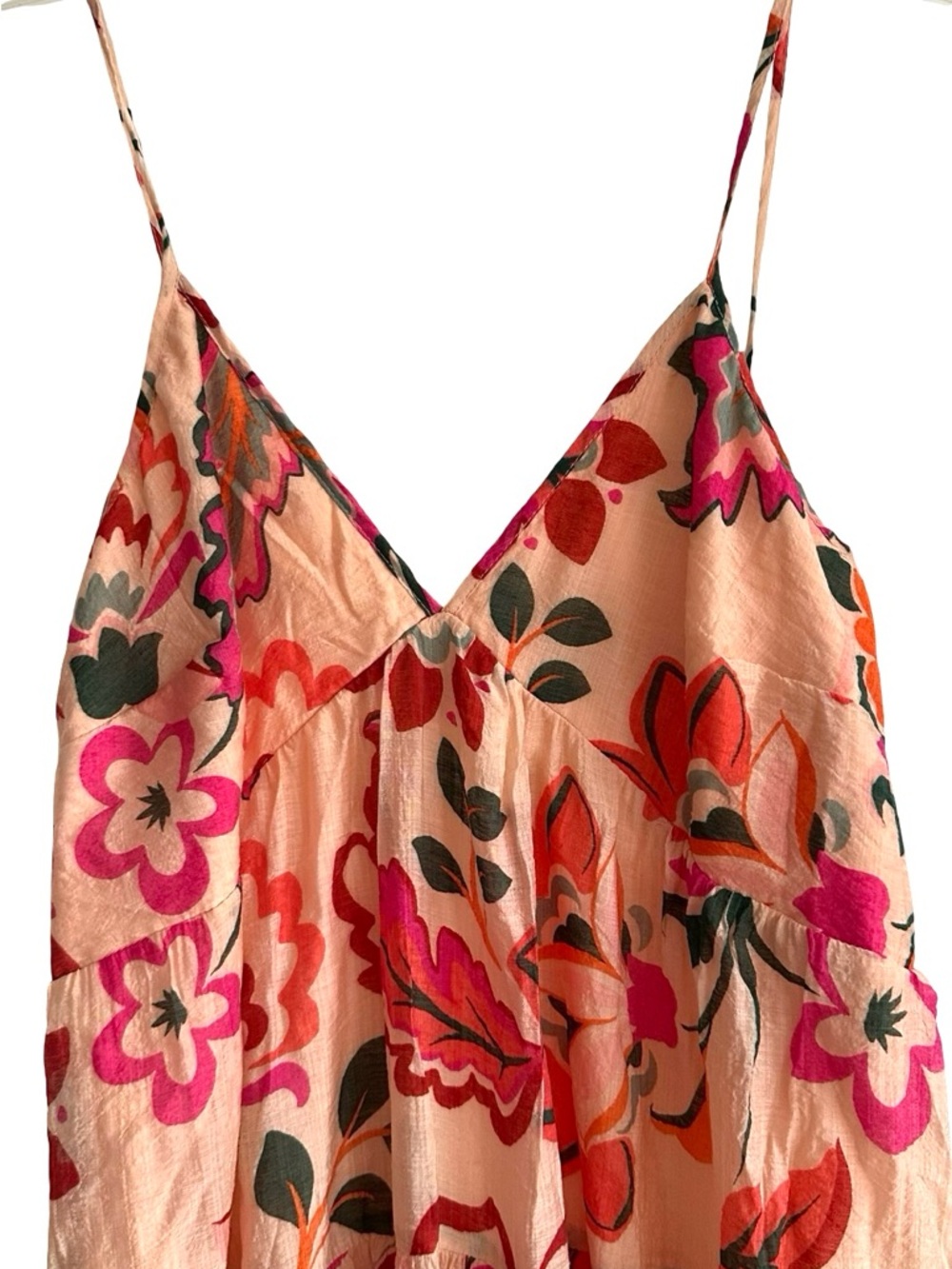 1. STATE women's Boho Floral Tiered Maxi Dress - Pink Floral - SIZE S - SMALL - Picture 8 of 16